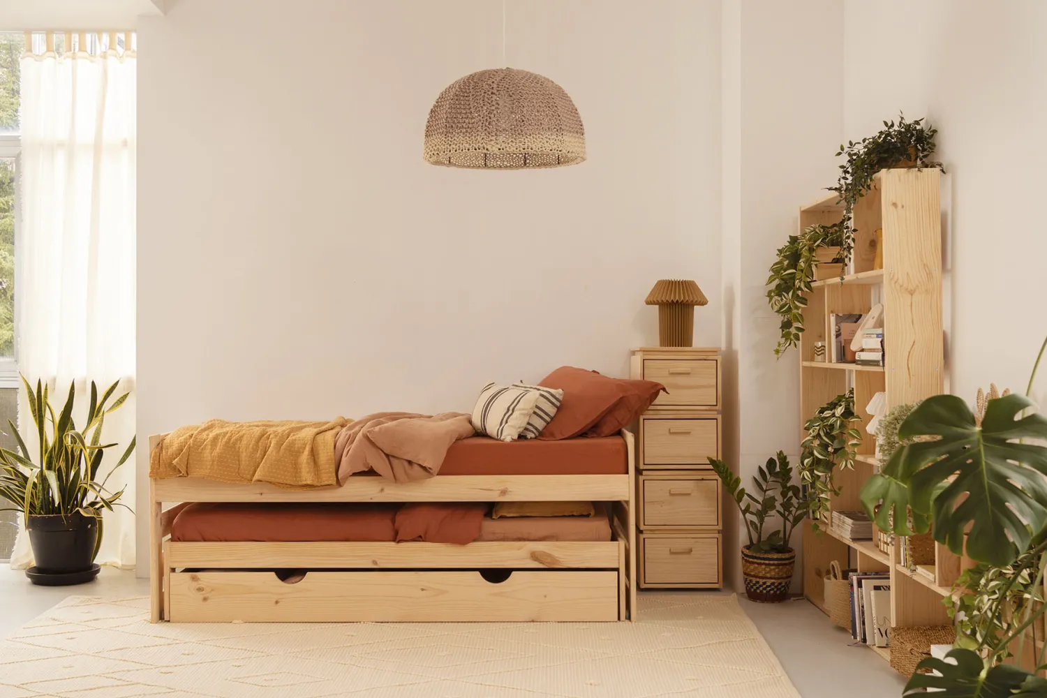 Muebles LUFE Camas Nido|Camas 80^LORE cama nido 80 compacta con 1 cajón
