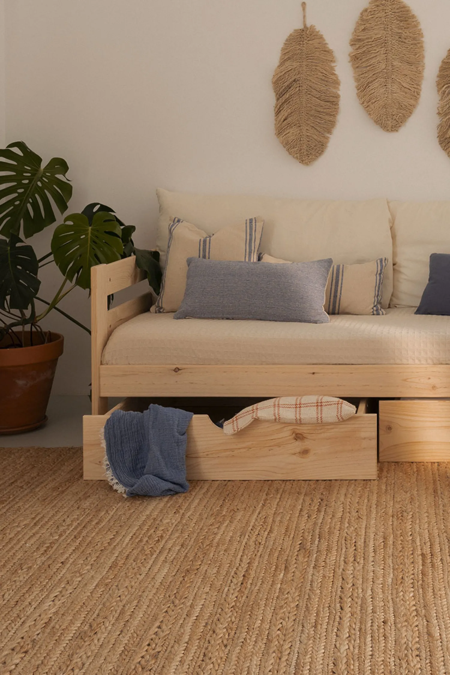 Muebles LUFE Divanes|Divanes^LORE diván 90 con colchón, respaldo y 2 cajones