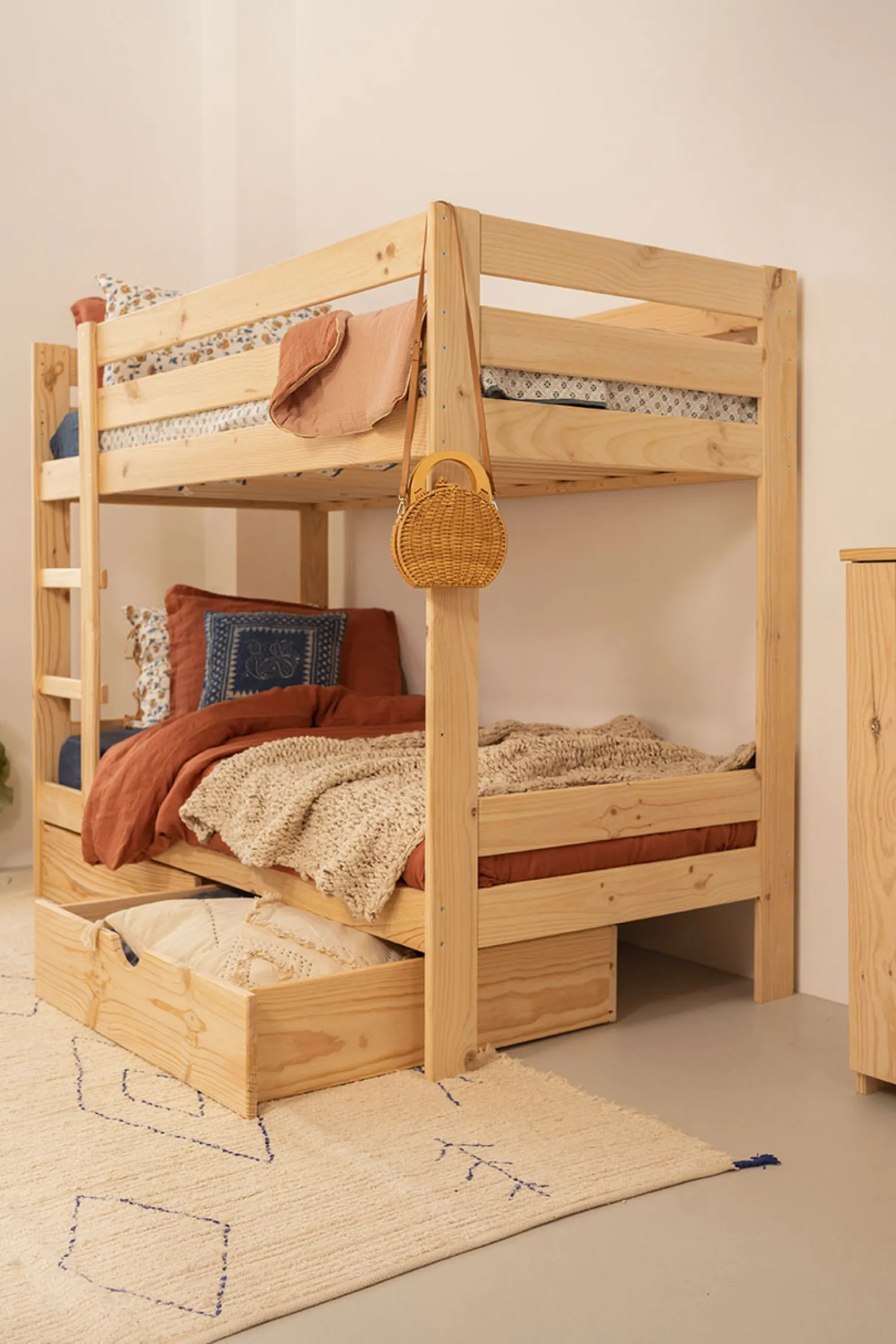 Muebles LUFE Literas Infantiles Y Adultos^LORE litera 90 con 2 cajones