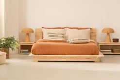 Muebles LUFE Camas De Suelo Y Tatamis|Camas 160^LUR cama tatami con cabecero de pared 160