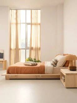 Muebles LUFE Camas De Suelo Y Tatamis|Camas 160^LUR cama tatami con cabecero de pared 160
