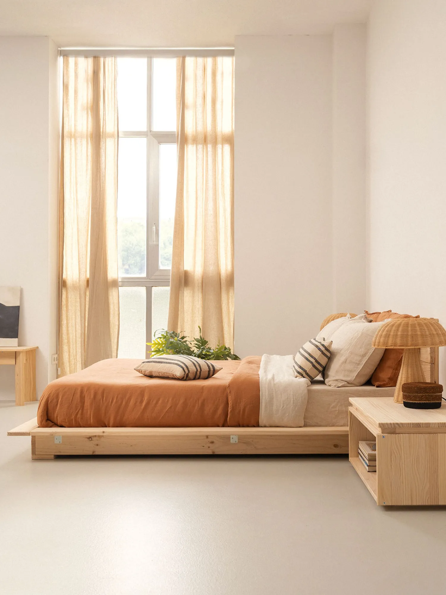 Muebles LUFE Camas De Suelo Y Tatamis|Camas 160^LUR cama tatami con cabecero de pared 160