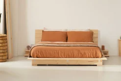 Muebles LUFE Camas De Suelo Y Tatamis|Camas 140^LUR cama tatami con mesitas y cabecero de pared 140