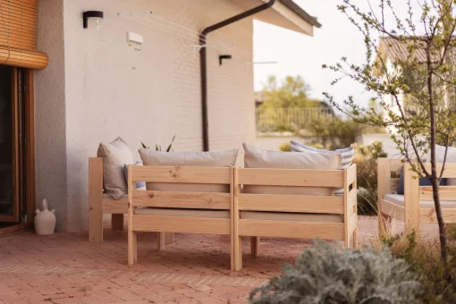 Muebles LUFE Conjuntos De Exterior^OREKA conjunto sofá modular 2 plazas para exterior