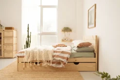 Muebles LUFE Camas Dobles Con Cajones|Camas 150^TESTA cama doble 150 con 1 cajón