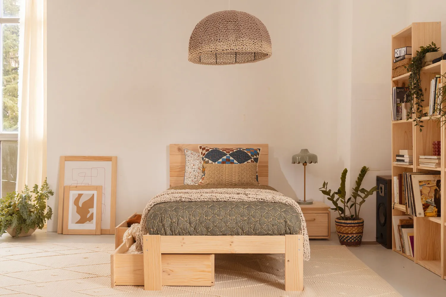 Muebles LUFE Camas Individuales Con Cajones|Camas 80^TESTA cama individual 80 con 2 cajones