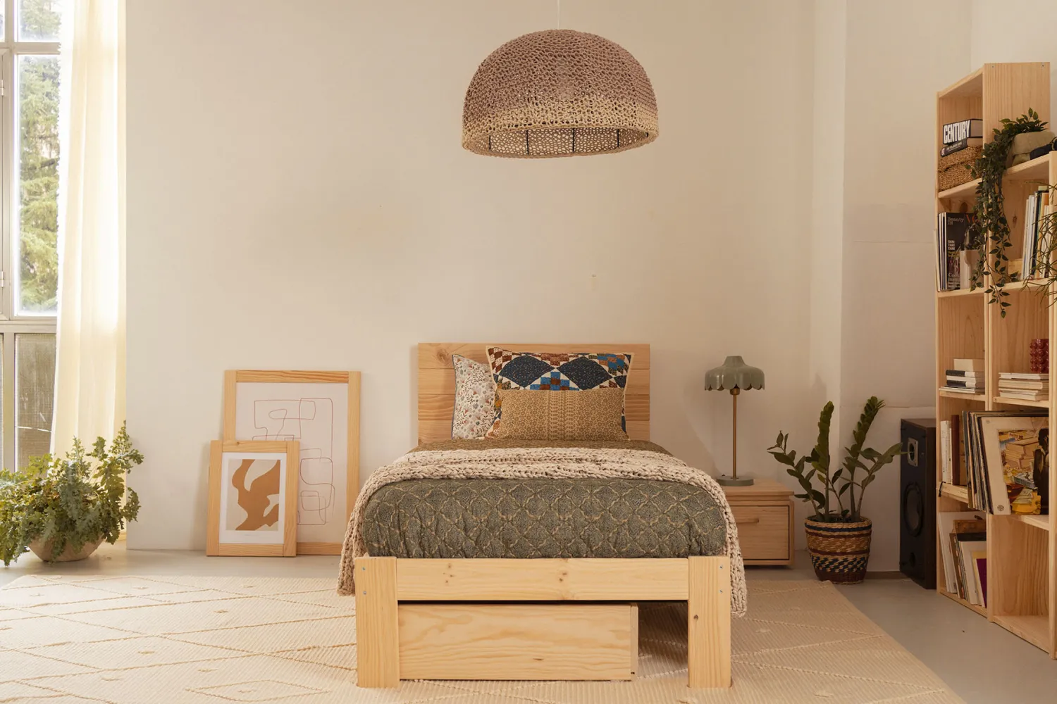 Muebles LUFE Camas Individuales Con Cajones|Camas 80^TESTA cama individual 80 con 2 cajones