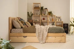 Muebles LUFE Camas Individuales Con Cajones|Camas 90^TESTA cama individual 90 con 1 cajón